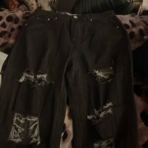 Black ripped jeans